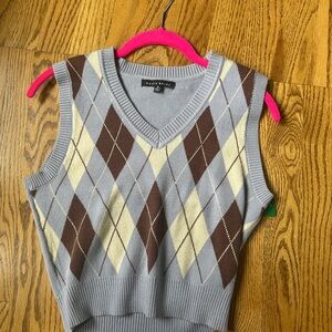 Argyle Knit Sweater Vest